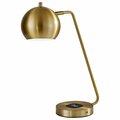 Homeroots Spherical Brass Metal Enhanced Tech Desk Lamp 372745